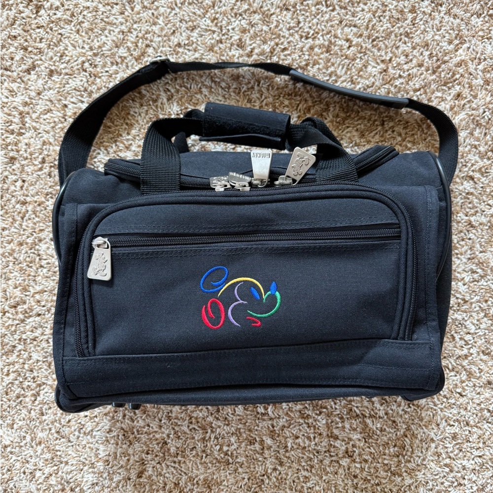 Walt Disney World black Bag Carry On W/ Shoulder Strap Mickey Mouse Duffel